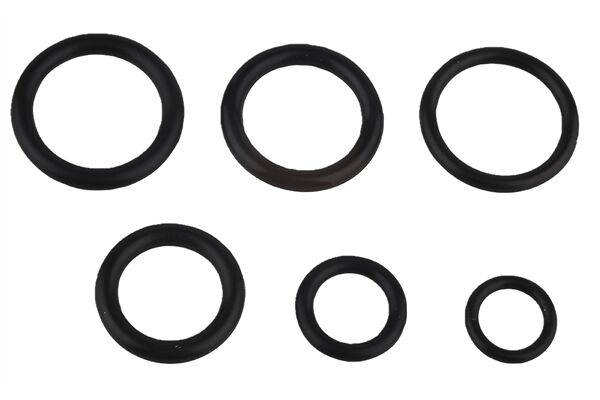  O-Ring Sortiment, Gummi, diverse Größen, 6 St.