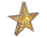 Holzstern mit Weihnachtskulisse