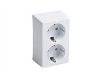 Steckdose 2 F. Ap Weiß Cube