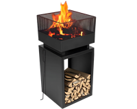 Feuerstelle mit Untergestell und Schürhaken