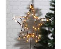LED Stern 3D mit Timer (warmweiß)