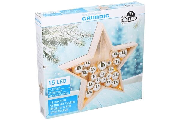  Stern, 15 LEDs, 36 cm
