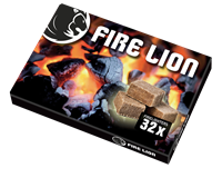 Fire Lion Anzündwürfel, 32 Würfel, geschnitten aus Holz & Wachs