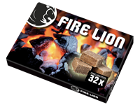 Fire Lion Anzündwürfel, 32 Würfel, geschnitten aus Holz & Wachs