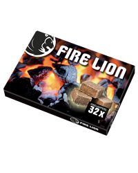 Fire Lion Anzündwürfel, 32 Würfel, geschnitten aus Holz & Wachs