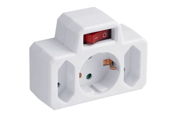  Zwischenstecker 2+1 mit Schalter
