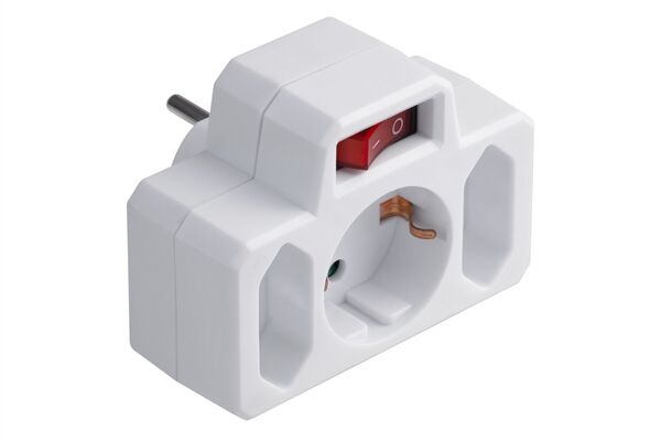  Zwischenstecker 2+1 mit Schalter