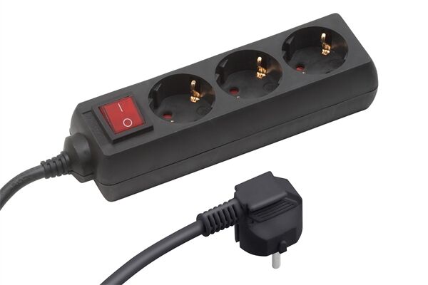  Steckdosenleiste, Schalter, 1,40 m, 3-fach