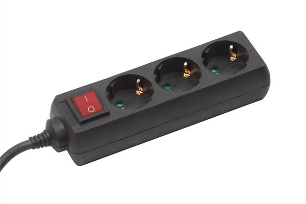  Steckdosenleiste, Schalter, 1,40 m, 3-fach