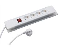 4-fach Steckdosenleiste, Schalter, 2 m (weiß)