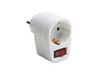 Zwischenstecker, IP20, mit Schalter (weiß)
