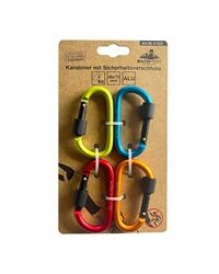 Karabiner mit Sicherheitsverschluß, 4 Stück