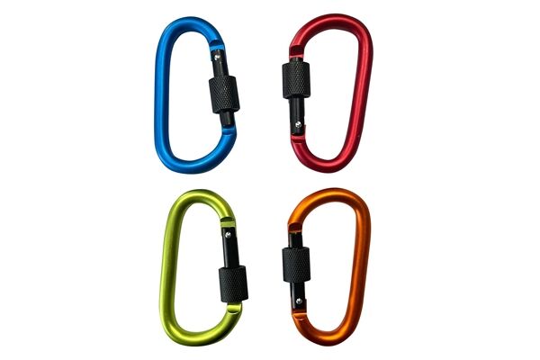  Karabiner mit Sicherheitsverschluß, 4 Stück
