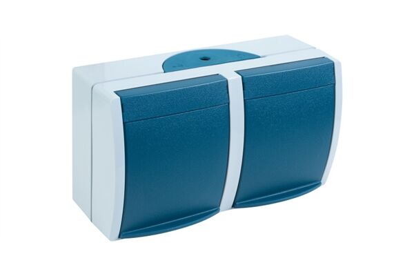  Feuchtraumsteckdose, 2-Fach, IP 44