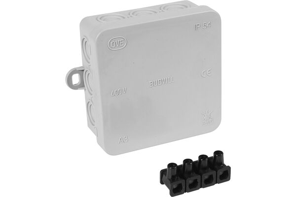  Abzweigkasten Klemmleiste IP54 Aufputz 85x85x37 mm