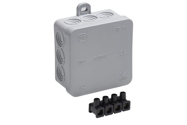  Abzweigkasten Klemmleiste IP54 Aufputz 75x75x40 mm