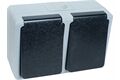  Steckdose Aufputz, 2-fach, IP44, Base
