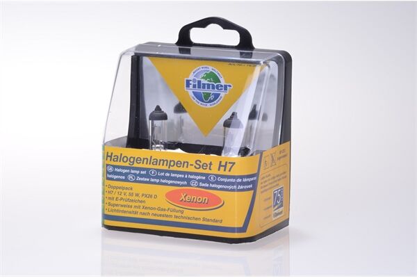 Filmer H7 Halogen Lampen Xenon, 12W/ 55W,2 St.
