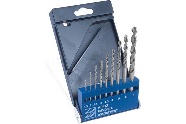  9 tlg. Metallbohrersatz, 1,5 - 8 mm