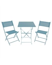 Bistroset klappbar, Stahlausführung, 3-tlg. (taubenblau)