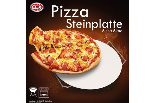 LEX Pizzasteinplatte, Ø 33 cm, mit Metallgestell