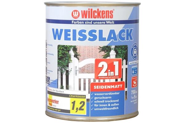 Wilckens Weisslack 2in1 seidenmatt, 750 ml