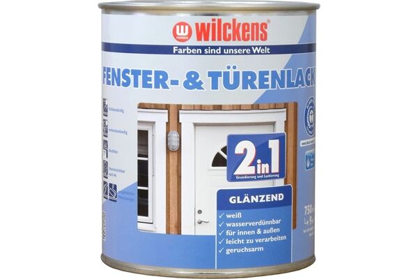 Wilckens Fenster- & Türenlack 2in1 glänzend, 750 ml