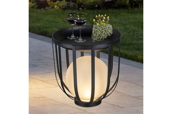 Beistelltisch mit LED Kugellampe