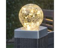 LED-Solar-Zaunbeleuchtung mit Crackle-Glas