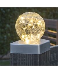 LED-Solar-Zaunbeleuchtung mit Crackle-Glas