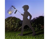 LED-Solar Gartenstecker, Junge mit Kescher