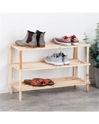 Schuhregal mit 3 Böden, aus Holz