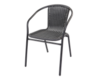 Rattan Bistro-Stuhl, ca. 53 x 60 x 73 cm (dunkelgrau/schwarz)