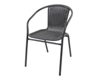 Rattan Bistro-Stuhl (dunkelgrau/schwarz)