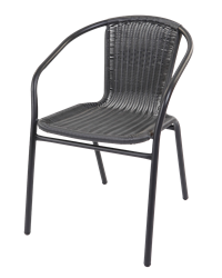 Rattan Bistro-Stuhl, ca. 53 x 60 x 73 cm (dunkelgrau/schwarz)