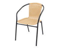 Rattan Bistro-Stuhl (dunkelgrau/beige)