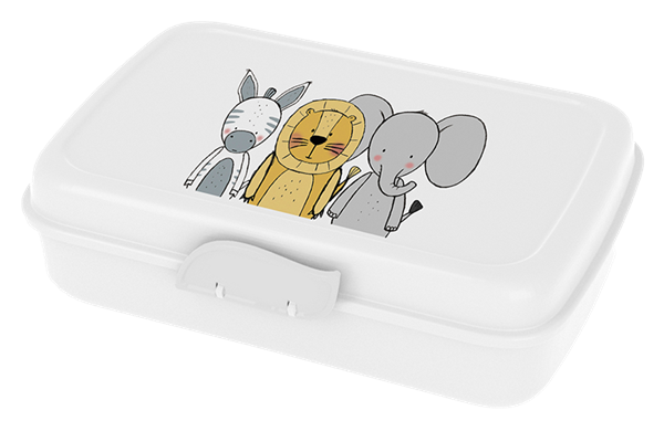  Lunchbox, 3 Freunde (Zoo), mit Trennfach