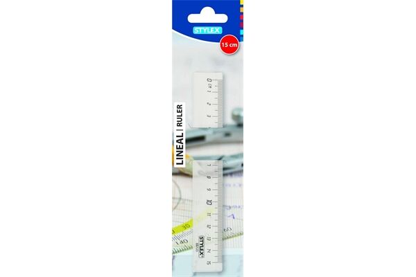 STYLEX Lineal, Kunststoff, transparent, 15 cm