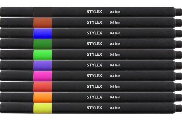 STYLEX Fineliner, 10 Stück, im Etui