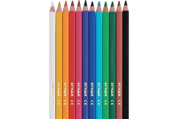 STYLEX Buntstifte, Dreikant, Jumbo, 12 Stück