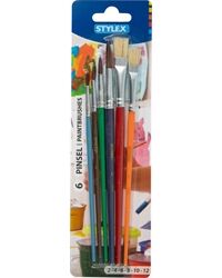 STYLEX Schulmalpinselset, 6 Stk