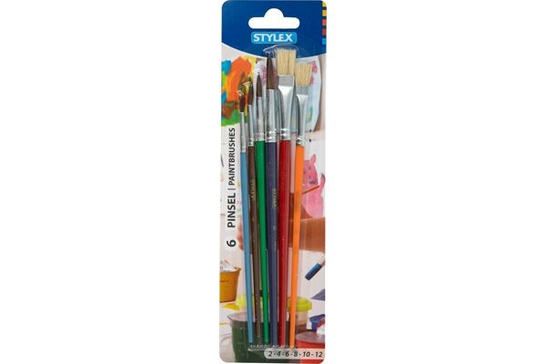 STYLEX Schulmalpinselset, 6 Stk