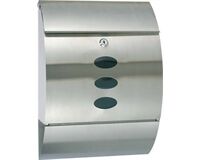 Edelstahl Briefkasten mit Zeitungsfach (edelstahl)