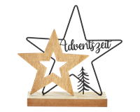 Aufsteller Stern, Adventszeit, 9 x 19 x 5 cm (schwarz)
