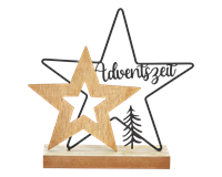 Aufsteller Stern, Adventszeit, 9 x 19 x 5 cm (schwarz)