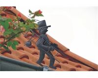 Dachrinnenfigur Schornsteinfeger, 25 x 9 x 40 cm