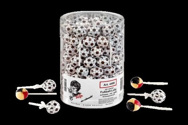  Fußball Lollis, schwarz-rot-gold