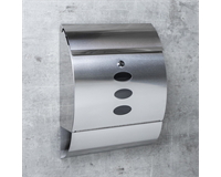 Briefkasten mit Zeitungsfach, Edelstahl 18/8 (silber)