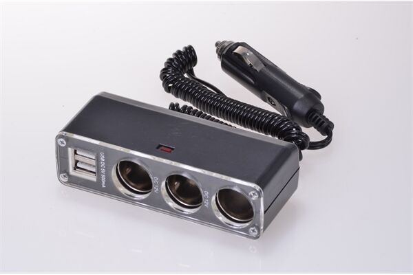Filmer 12 V Auto- 3er Steckdose/ 2 x USB, ABS