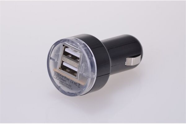 Filmer Auto - 2x USB Adapter, DC 12V-24V, ABS, Ø 30x60 mm